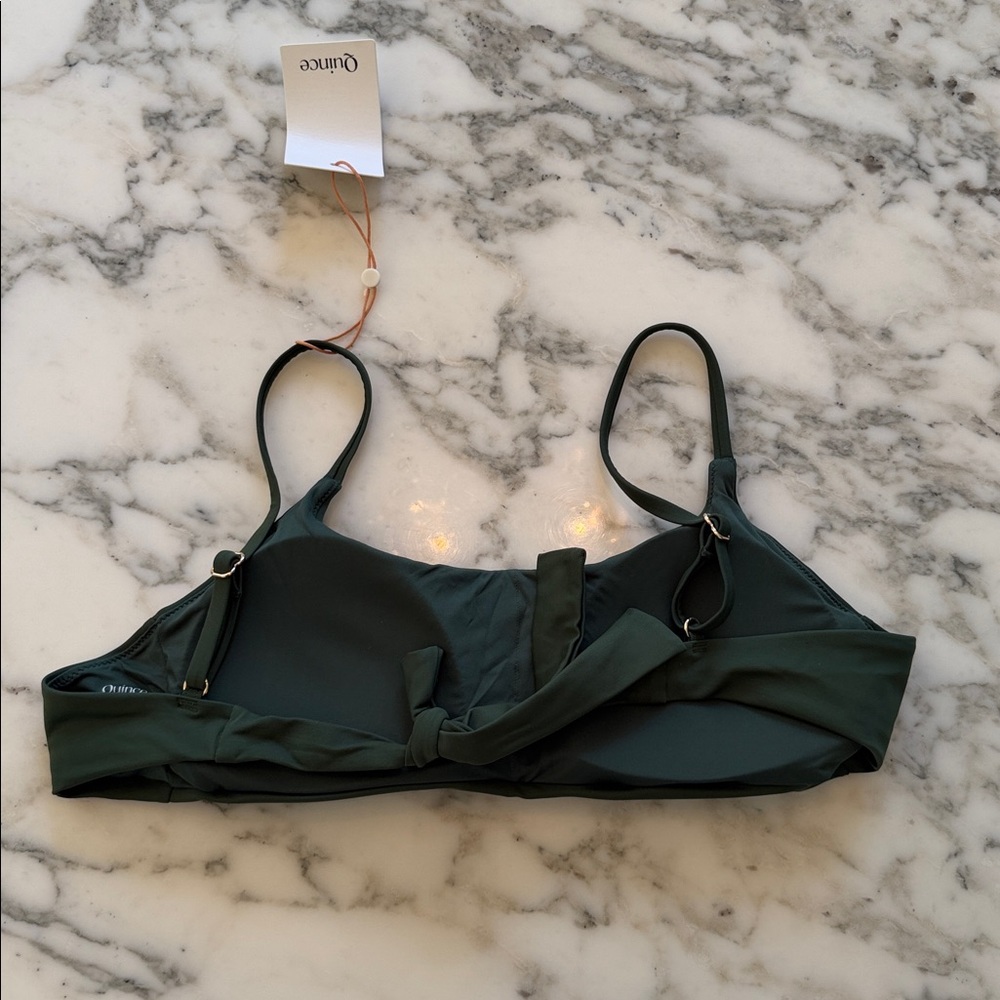NWT Quince Women's Italian Scoop Neck Bikini Top Palm Green Size M and L ๐ด - Picture 7 of 13